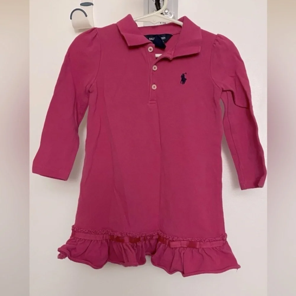 Ralph Lauren Pink Long Sleeve Polo Dress 24M